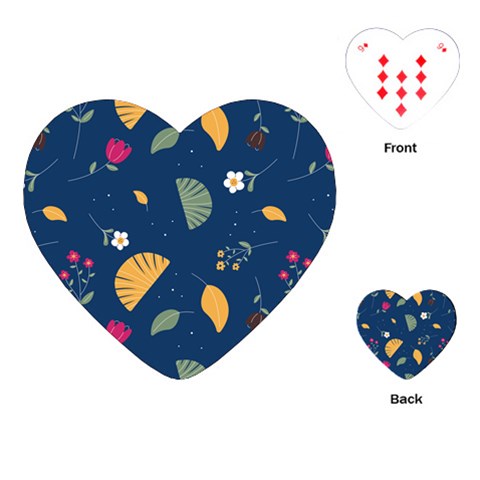 Cute Korean Pattern Playing Cards Single Design (Heart) from ArtsNow.com Front