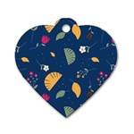 Cute Korean Pattern Dog Tag Heart (Two Sides)