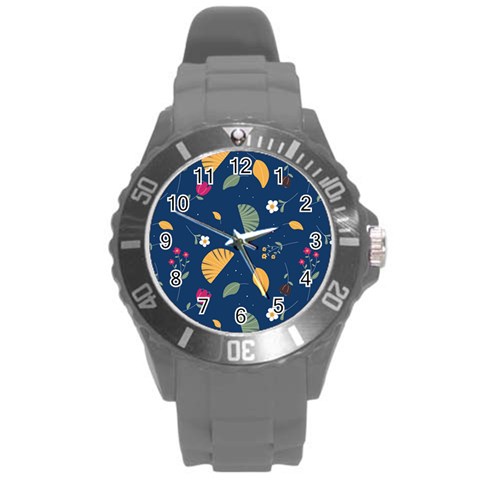 Cute Korean Pattern Round Plastic Sport Watch (L) from ArtsNow.com Front