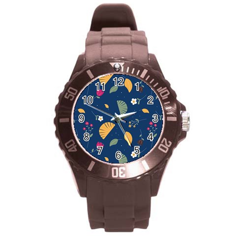 Cute Korean Pattern Round Plastic Sport Watch (L) from ArtsNow.com Front