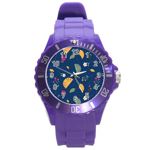 Cute Korean Pattern Round Plastic Sport Watch (L) from ArtsNow.com Front