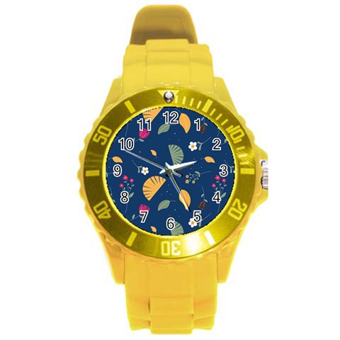 Cute Korean Pattern Round Plastic Sport Watch (L) from ArtsNow.com Front