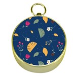 Cute Korean Pattern Gold Compasses