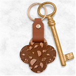 Cute Korean Pattern Engraved Wood Key Chain