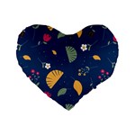 Cute Korean Pattern Standard 16  Premium Flano Heart Shape Cushions