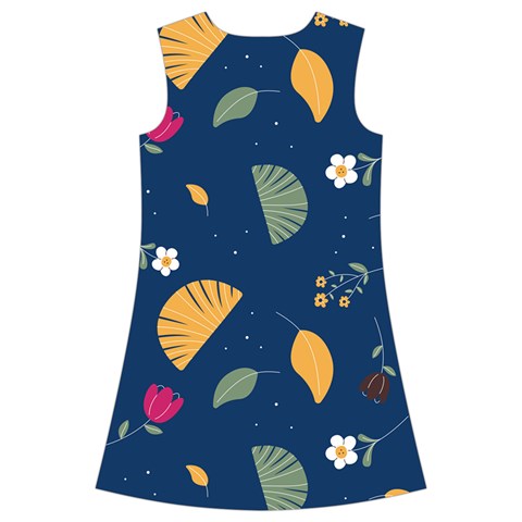 Cute Korean Pattern Kids  Short Sleeve Velvet Dress from ArtsNow.com Back