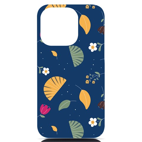 Cute Korean Pattern iPhone 14 Pro Black UV Print PC Hardshell Case from ArtsNow.com Front