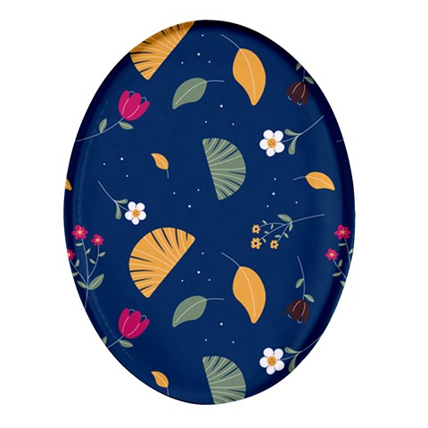 Cute Korean Pattern Oval Glass Fridge Magnet (4 pack) from ArtsNow.com Front