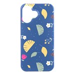 Cute Korean Pattern iPhone 16 Black UV Print PC Hardshell Case