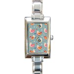 Cute Bird Pattern Rectangle Italian Charm Watch