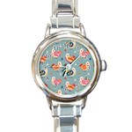 Cute Bird Pattern Round Italian Charm Watch