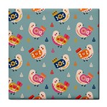 Cute Bird Pattern Tile Coaster