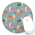 Cute Bird Pattern Round Mousepad