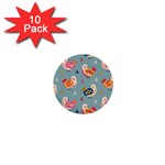 Cute Bird Pattern 1  Mini Buttons (10 pack) 