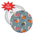 Cute Bird Pattern 2.25  Buttons (10 pack) 