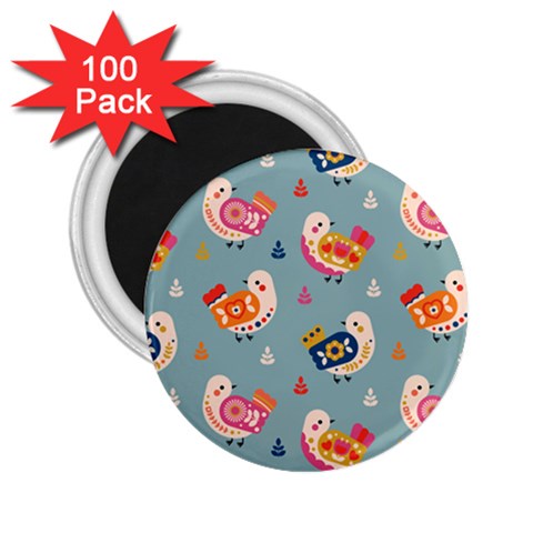 Cute Bird Pattern 2.25  Magnets (100 pack)  from ArtsNow.com Front