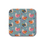 Cute Bird Pattern Rubber Coaster (Square)