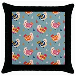 Cute Bird Pattern Throw Pillow Case (Black)