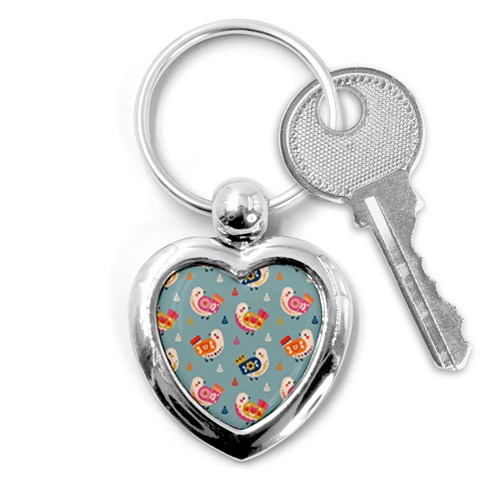 Cute Bird Pattern Key Chain (Heart) from ArtsNow.com Front