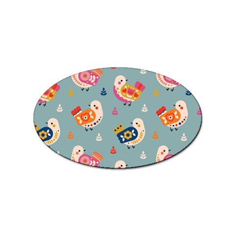 Cute Bird Pattern Sticker (Oval) from ArtsNow.com Front