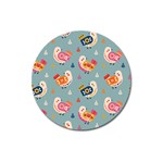 Cute Bird Pattern Magnet 3  (Round)