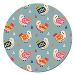 Cute Bird Pattern Magnet 5  (Round)