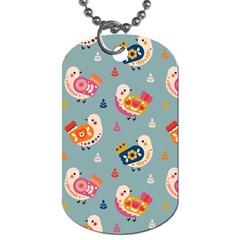 Cute Bird Pattern Dog Tag (Two Sides) from ArtsNow.com Front