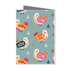 Cute Bird Pattern Mini Greeting Cards (Pkg of 8) from ArtsNow.com Left