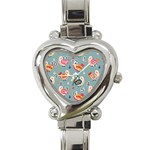 Cute Bird Pattern Heart Italian Charm Watch