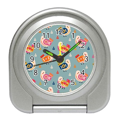 Cute Bird Pattern Travel Alarm Clock from ArtsNow.com Front