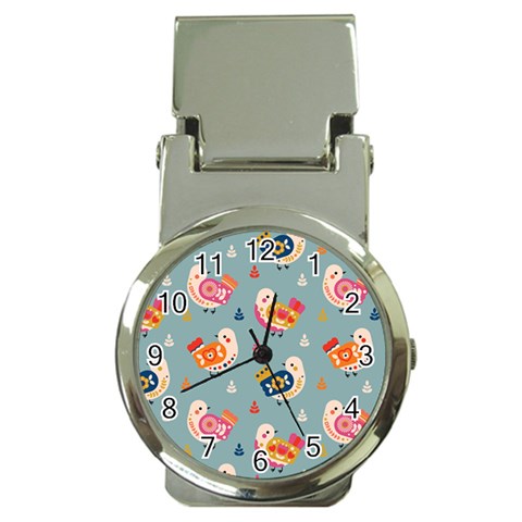 Cute Bird Pattern Money Clip Watches from ArtsNow.com Front