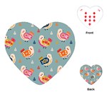 Cute Bird Pattern Playing Cards Single Design (Heart)