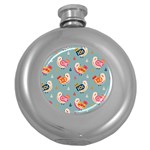 Cute Bird Pattern Round Hip Flask (5 oz)