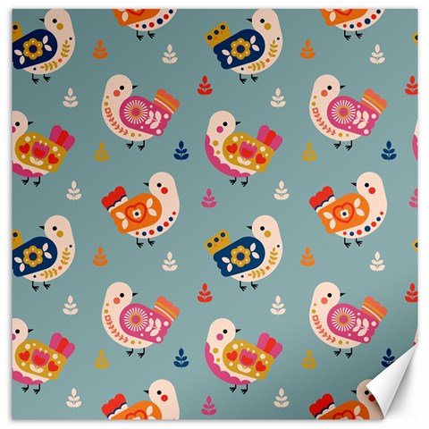 Cute Bird Pattern Canvas 12  x 12  from ArtsNow.com 11.4 x11.56  Canvas - 1