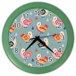 Cute Bird Pattern Color Wall Clock