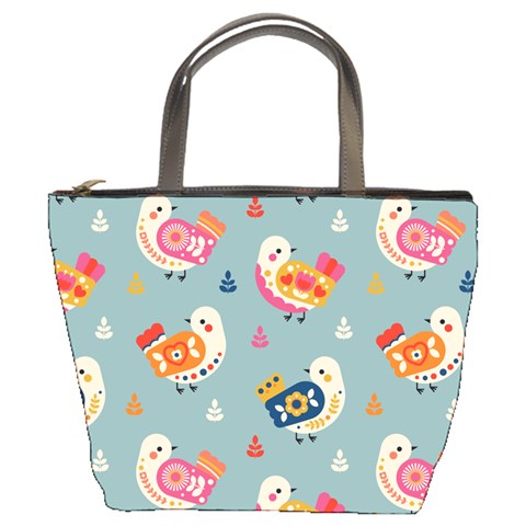 Cute Bird Pattern Bucket Bag from ArtsNow.com Front