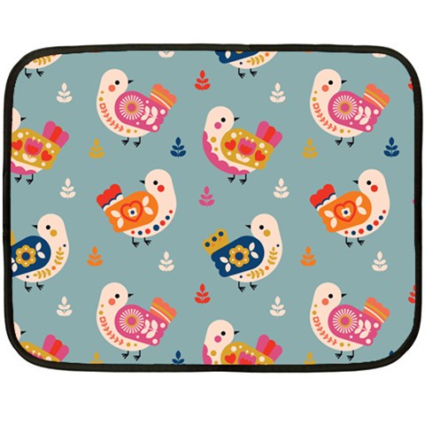 Cute Bird Pattern Two Sides Fleece Blanket (Mini) from ArtsNow.com 35 x27  Blanket Back