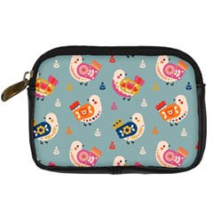 Cute Bird Pattern Digital Camera Leather Case from ArtsNow.com Front