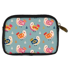 Cute Bird Pattern Digital Camera Leather Case from ArtsNow.com Back