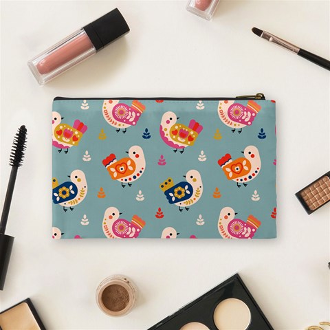 Cute Bird Pattern Cosmetic Bag (Medium) from ArtsNow.com Back