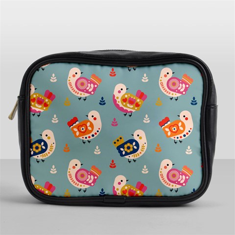 Cute Bird Pattern Mini Toiletries Bag (One Side) from ArtsNow.com Front