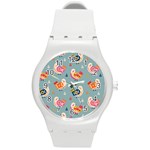 Cute Bird Pattern Round Plastic Sport Watch (M)