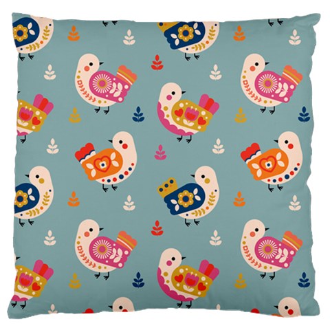 Cute Bird Pattern Large Cushion Case (One Side) from ArtsNow.com Front