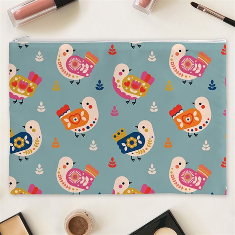 Cute Bird Pattern Cosmetic Bag (XXXL) from ArtsNow.com Front