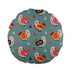 Cute Bird Pattern Standard 15  Premium Round Cushions