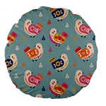 Cute Bird Pattern Large 18  Premium Round Cushions