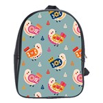 Cute Bird Pattern School Bag (XL)