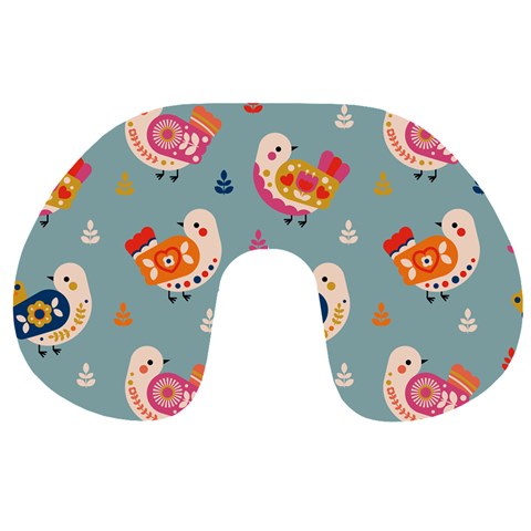 Cute Bird Pattern Travel Neck Pillow from ArtsNow.com Back