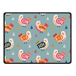 Cute Bird Pattern Two Sides Fleece Blanket (Small)