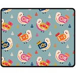 Cute Bird Pattern Two Sides Fleece Blanket (Medium)